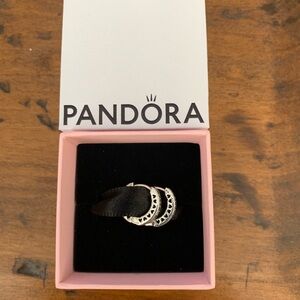 Pandora pave heart hoop earrings